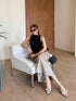 Women Chic Peplum Tops With A-Line Skirts Sets